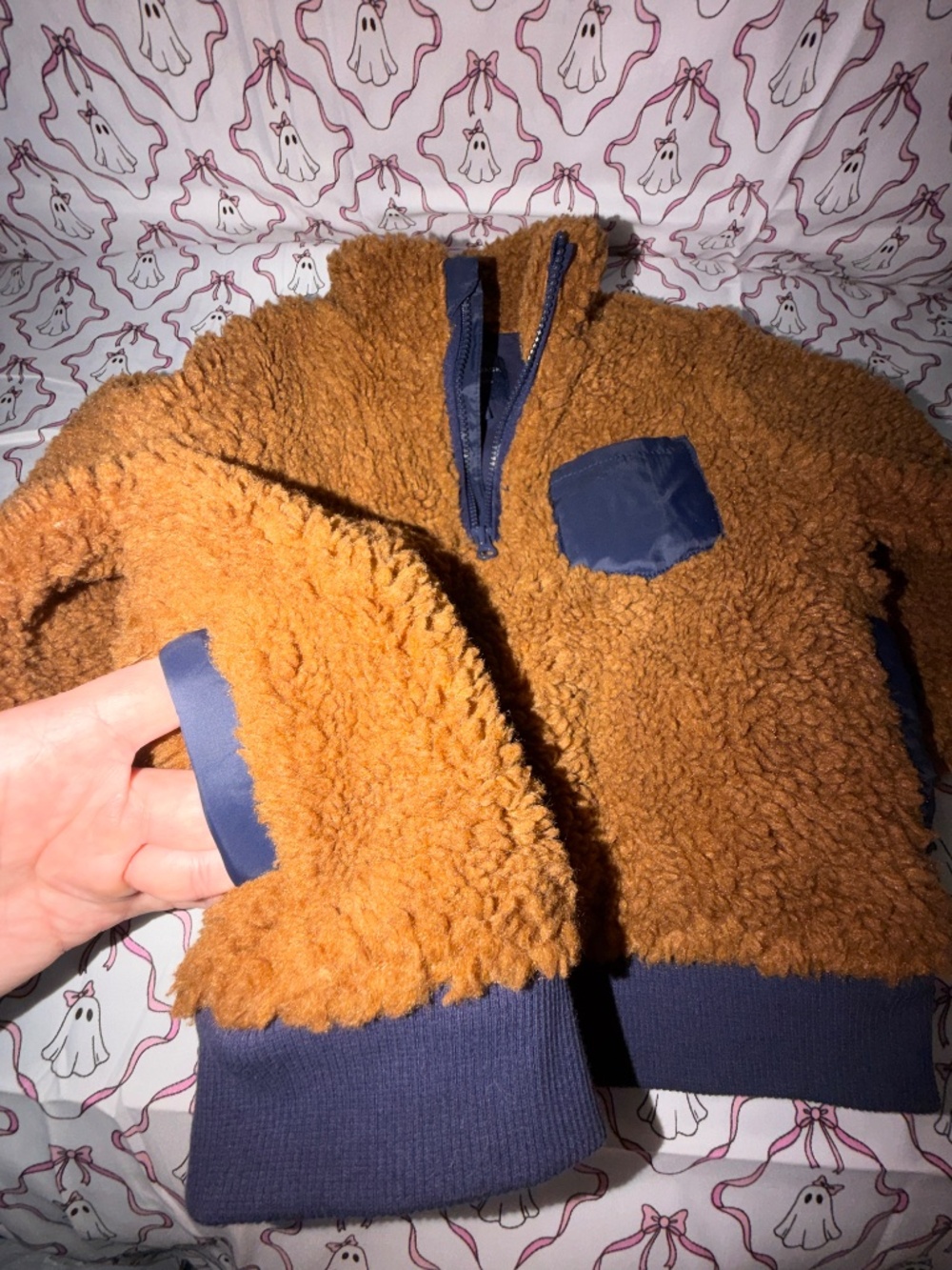Janie & Jack Sherpa Half Zip Jacket 2T - Cozy Toddler Fleece Pullover